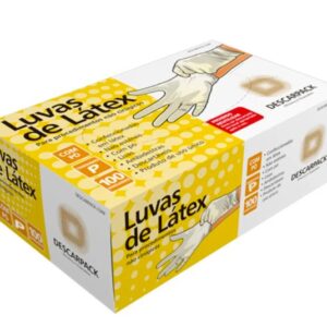 luvas descartáveis látex caixa com 100